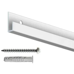 Cimaise Classic Rail Blanc Laqué 200 Cm + Vis Et Chevilles Multimatériaux - Cimaise Tableau Artiteq