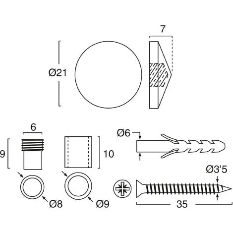 Garniture à Vis Pour Fixation De Miroir Fabriqué En Laiton Fini Chromé Brillant Mesures 212137mm 4 Unités – Image 2