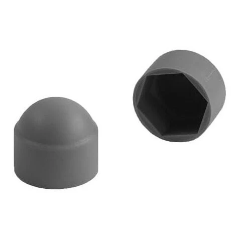 Cache écrou Ou Cache Tête Vis Tête Hexagonale TH M8 Nylon Gris Sur Plat 13 Conditionnement: 10 Pieces