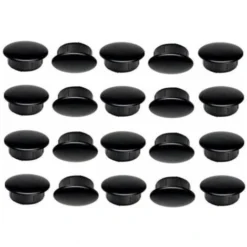 20x Bouchon Plastique Noir 20mm X 23mm Capuchon Protection Cache Vis Trou