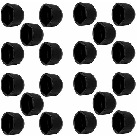 20x Cache écrou Noir M10 X HEX 17mm Capuchon Protection Bouchon Plastique