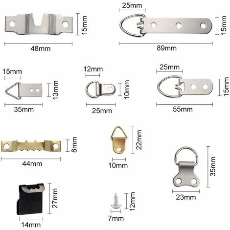 AIDUCHO Lot De 96 Crochets De Suspension Pour Cadre Photo - Boîte De Rangement Incluse – Image 3