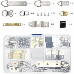 96Pcs Crochets Pour Cadre Photo Cintre Cadre Photo Crochet Photos Cintres Suspendre Picture Hangers Crochets Suspendus Cadre D'accrochage Photos Accroche Pour Maison Bureau Avec Boîte