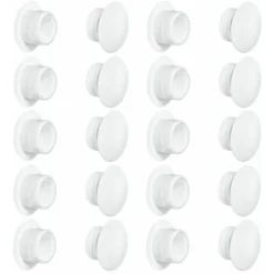20x Cache Trou Bouchon Plastique 12mm Blanc RAL 9010 Capuchon Protection Meuble