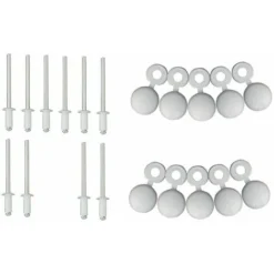 10x Rivet + 10x Cache Rivet Blanc Plaque Immatriculation Remorque Voiture