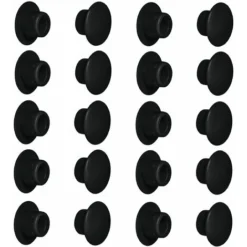 20x Cache Trou Bouchon Plastique 8mm Noir RAL 9005 Capuchon Protection Meuble