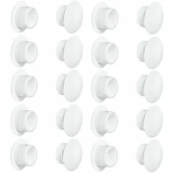 20x Cache Trou Bouchon Plastique 15mm Blanc RAL 9010 Capuchon Protection Meuble