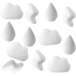 Aimants De Réfrigérateur Décoratifs 6 Pièces, Autocollant De Nuage Créatif, Nuages Tridimensionnels Blancs, Gouttes D'eau, Autocollants D'aimants De Foudre,HANBING