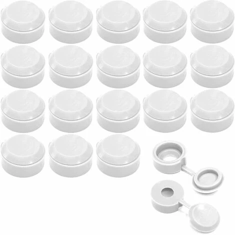 20x Cache Vis Universel Blanc Avec Capuchon Rondelle De Protection Meuble Bricolage
