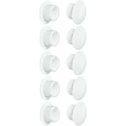 10x Bouchon Blanc Diamètre D = 8mm X D = 10mm Capuchon Protection Meuble Cache Trou Vis