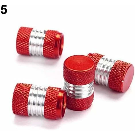 Déstockage Bouchon De Valve, 4 Pièces/Ensemble Universel En Alliage D'aluminium De Couleur Vive Pneu Pneu Valve De Tige De Valve D'air-rouge