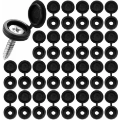 DĂ©stockage 100Pcs Cache Vis Bouchon Ă Vis En Plastique Cache Vis Ă CharniĂšre Capuchons De Couvercle Ă Vis Avec BoĂźte Pour 5 Mm Vis Pour Cacher La TĂȘte CroisĂ©e De Vis Et DĂ©corer Les Meubles(Noir)