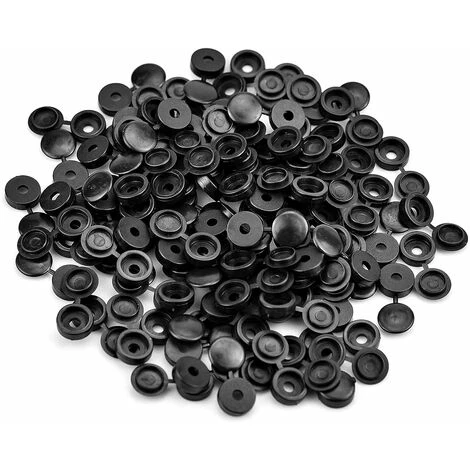 Déstockage 100Pcs Cache Vis Bouchon à Vis En Plastique Cache Vis à Charnière Capuchons De Couvercle à Vis Avec Boîte Pour 5 Mm Vis Pour Cacher La Tête Croisée De Vis Et Décorer Les Meubles(Noir) – Image 3