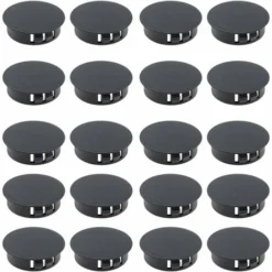 (24pcs)Ø 35 Mm Bouchon à Lamelles D'obturation Rond En Plastique Capuchon Noir D'Extrémité DeTube Pour Tubes D'acier Tables Chaises Meubles Bâtons DeMarche