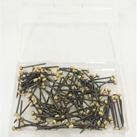 50 Pièces Épingle à Photo Tête En Laiton Robuste Épingle à Crochet à Clou Avec Boîte De Rangement Cintres à Photo Utilisation D'Ongles Pour Photos Encadrées – Image 3