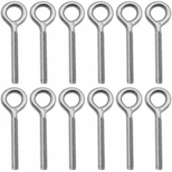 Lot De 12 Boulons à Anneau M6 X 70mm En Acier Inoxydable 304 - Tiges Filetées à Anneau Comme Pièces De Fixation Idéal Pour Suspension Les Articles Dans La Maison Les Jardins Ou Les Industries Ephé