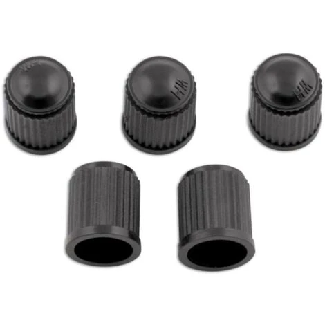 BOUCHONS DE VALVE NOIRS UNIVERSELS - 5 BOUCHONS