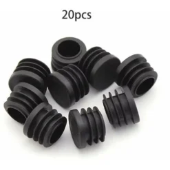 Bouchon En Plastique Rond, 20 Pièces Bouchon D'extrémité De Tube Noir Bouchon De Chaise Glisse Rond Bouchon D'extrémité De Meubles Chaise/Jambe Tuyau Couvercle Insert (16mm),Yeurié