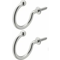 2x Crochet De Fixation Orientable à Visser En Acier Inoxydable Avec Pointe Arrondie Fil Armoire Cuisine Intérieur Extérieur Décoration Boule Inox Polyvalent, 22 X 20mm