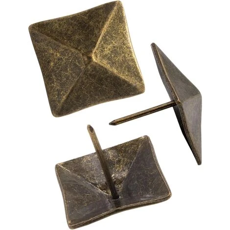 Lot De 10 Clous Décoratifs En Laiton Vieilli 30 X 30 Mm, – Image 3