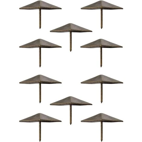 Lot De 10 Clous Décoratifs En Laiton Vieilli 30 X 30 Mm, – Image 4