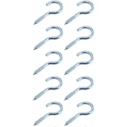 10x Crochet à œillet Ouvert à Visser Filetage Bois En Acier Zingué Tirefond Suspension Rond Polyvalent Câble Fil Ficelle Objet, 2,6 X 30mm