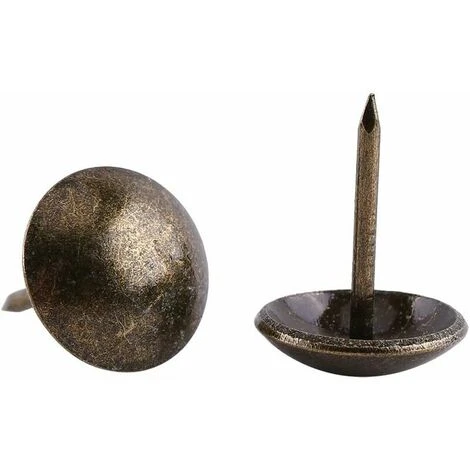 1 Sac De 100pcs Rétro Clous Décoratifs Antiques Couleur Bronze Antique En Fer Pour Décoration Canapé Tapisser Punaise Meuble,