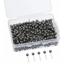 Boule En Métal Carte Clous Fixation En Bois Push Nails Fournitures De Bureau (Noir) 400Pcs