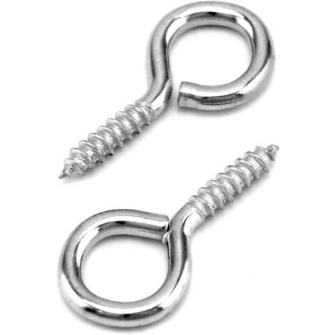 Lot De 60 Piton à Visser , 40 X 19 Mm, Vis à Anneau , Galvanisés , Pour Quincaillerie, Chaînes De Corde à Rideau, Articles D'artisanat.