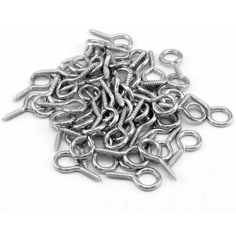 Lot De 60 Piton à Visser , 40 X 19 Mm, Vis à Anneau , Galvanisés , Pour Quincaillerie, Chaînes De Corde à Rideau, Articles D'artisanat. – Image 3