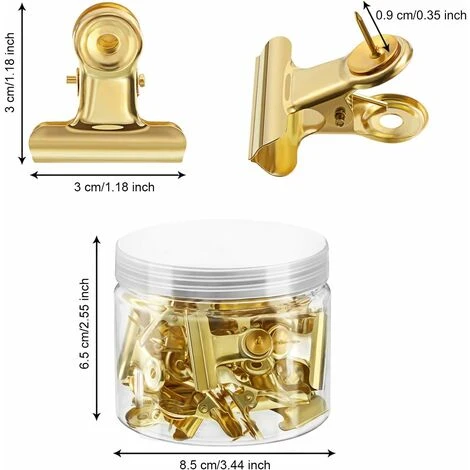 30 Pcs Punaises Clips Clips Robustes Avec Épingles Creative Grands Trombones Pour Murs De Cabine Tableaux De Liège Oeuvres Photos Bulletin Murs Bureau École Maison, Épingler Pas De Trous Pour Le Papie – Image 2